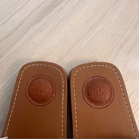 Chloé - Woody Linen Logo Slide Sandals - Picture 5 of 7